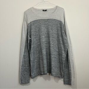 Vince Mens XXL Gray Sweater Tee Long Sleeve Cotton Cashmere Modal Lightweight *